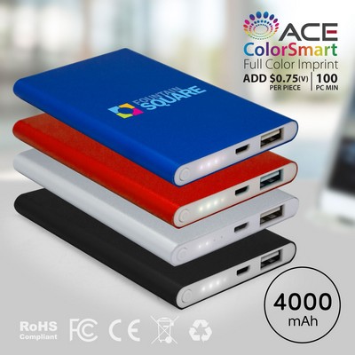 Columbus - 4000 mAh Slim Metal Portable Power Bank