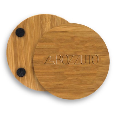 Individual Round Bamboo Coaster