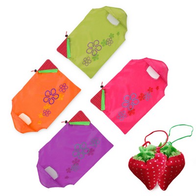 Foldable Recycling Shopping Vest Tote Fruit Bag (Strawberry)