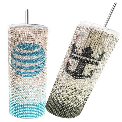 20 Ounce Stainless Steel Rhinestone Skinny Tumbler