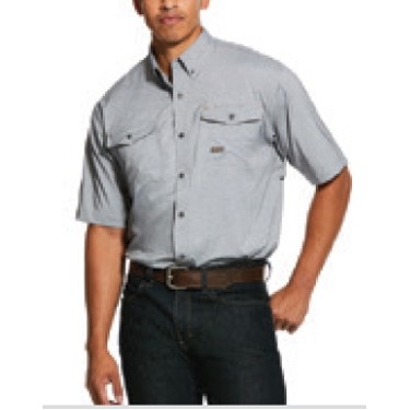 Ariat® Rebar™ Made Tough DuraStretch™ Men's Charcoal Heather Gray Vent Shirt