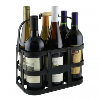 Six-Bottle Metal Wine Caddy