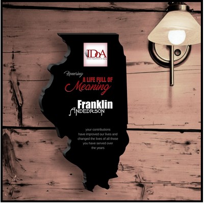 10" Illinois Black Acrylic Plaque