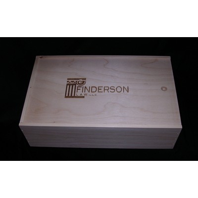 Wooden Box with Sliding Lid -9.75" x 9.75" x 3" ID - Custom engraving - Baltic Birch with thumb open