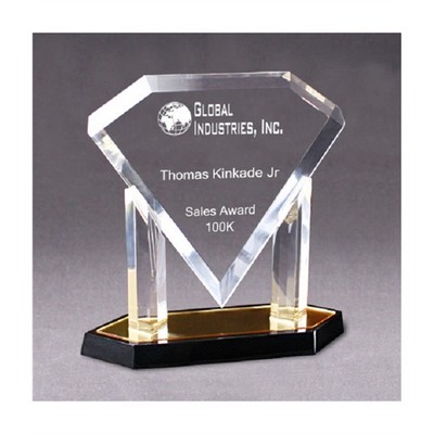 Acrylic Diamond Plaque Award Mirror - 10.5" x 11.5"