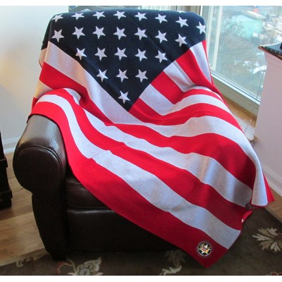 USA Flag Knit Throw Blanket