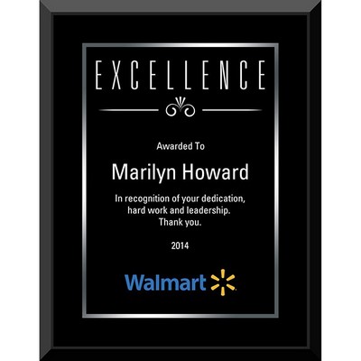 8" x 10" Tuxedo Plaque - Black/Black