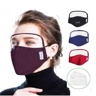 Cotton Face Mask with Eyes Shield