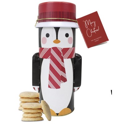 Holiday Penquin Shortbread Cookie Tin