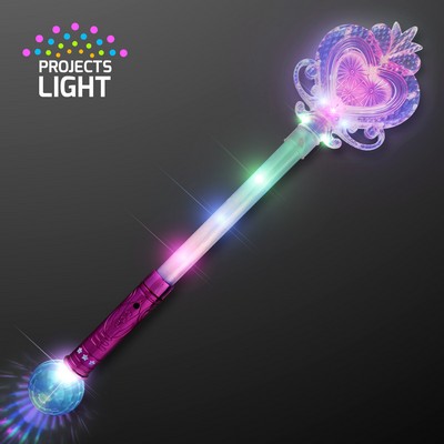 22.5" Big Light Up Heart Princess Wand - BLANK