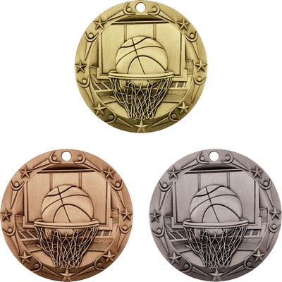 Stock World Class Sports & Academic Medals - Basketball