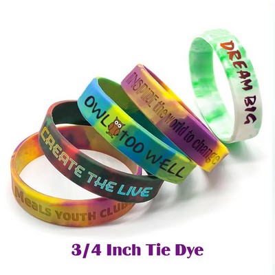 3/4'' Tie Dye Silicone Wristband