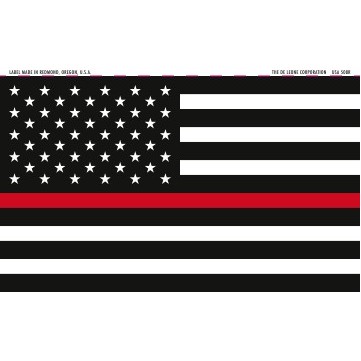 Thin Red Line US Flag Removable Vinyl Labels - 3" x 5"