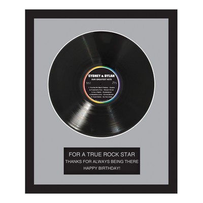 Personalized Black Framed LP Records W/ Custom Plaque