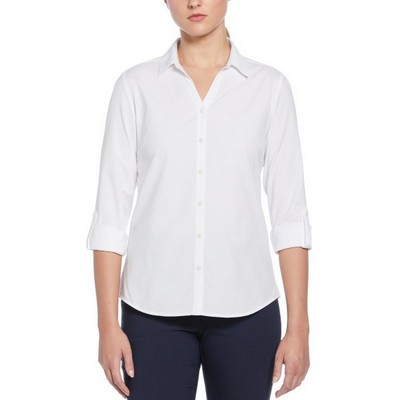 Perry Ellis Ladies Heathered Woven Shirt