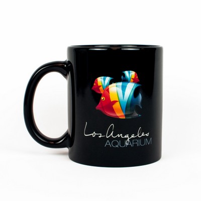 11 oz. Black Ceramic Coffee Mug with White Patch - Sublimation