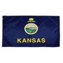 Kansas Indoor Parade Flag w/Pole Hem & Fringe (5'x8')