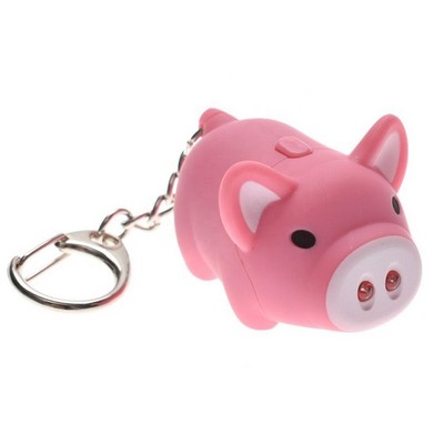 Pig LED Sound Keychain