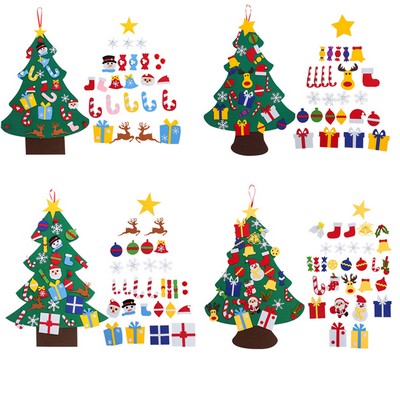 DIY Felt Christmas Tree Set with Ornaments for Kids