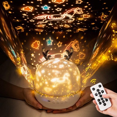 Star Night Light Projector with Bluetooth Speaker and Remote Control, Portable and Rechargeable