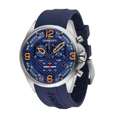 Torgeon Blue Silicone T18 Carbon Men's Watch