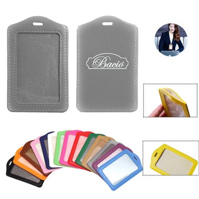 Pu Leather Vertical Id Card Holders