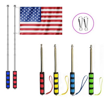 Stainless Steel Retractable Handheld Flag