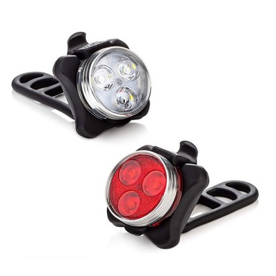 Usb Rechargeable Super Bright Bicycle Light (1Set)