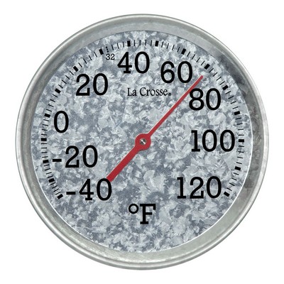 La Crosse® 8" Galvanized Metal Thermometer