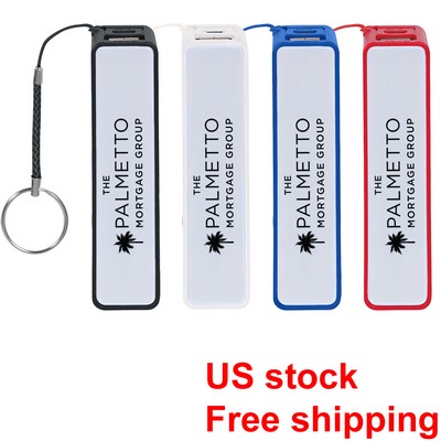 2200mAh Portable, USB Power Bank Charger w/ Split Ring