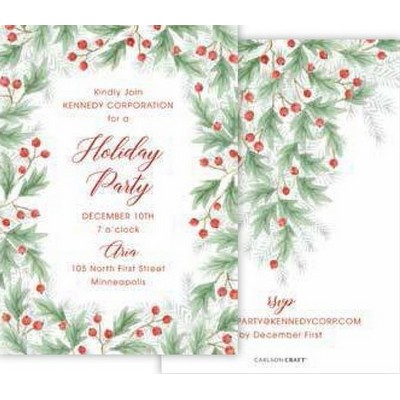 Watercolor Christmas Holly Event Invitation