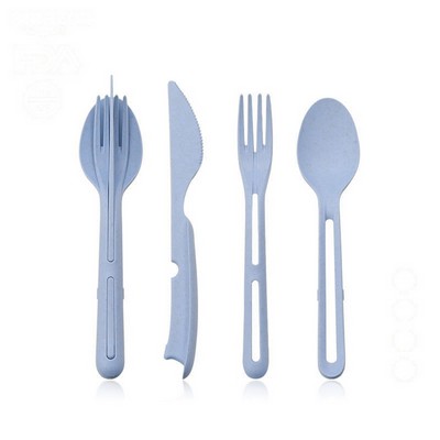 3 in 1 Wheat Straw Dinnerware Cutlery Set