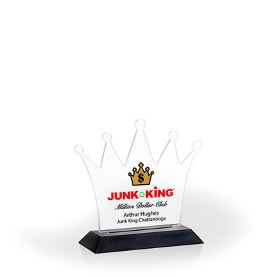 Crown Award with Black Wood Base, Medium - UV Print