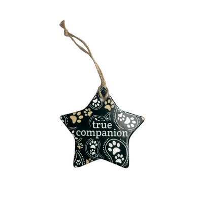 Star Shaped Sublimated Ceramic Ornament - 2 Sided