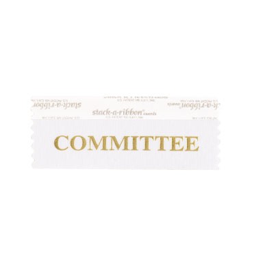 Committee Stk A Rbn White Ribbon Gold Imprint