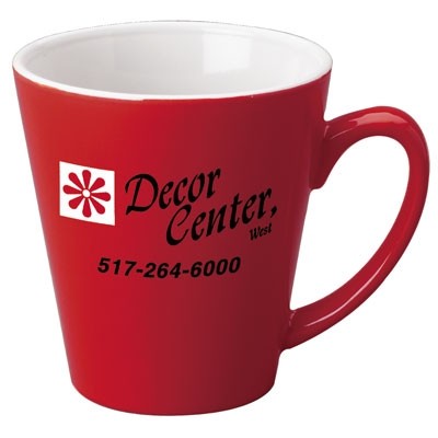 12 Oz. Red Gloss Cafe Latte Coffee Mug w/White Interior