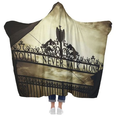 40" x 60" Hooded Sherpa Crystal Velvet Throw Sublimation Cloak Blanket