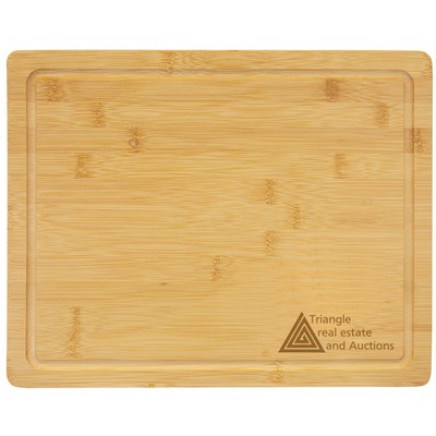 13 3/4" x 11" Bamboo Cutting Board with Drip Ring