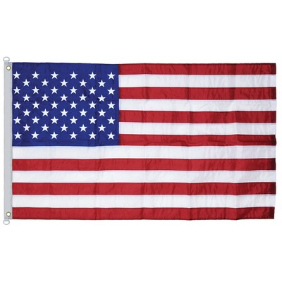 5' x 8' U.S. Outdoor Nylon Flag with Heading and Grommets (Imported)