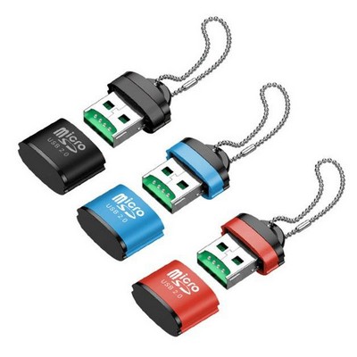 Mini Memory Card Reader w/Keychain