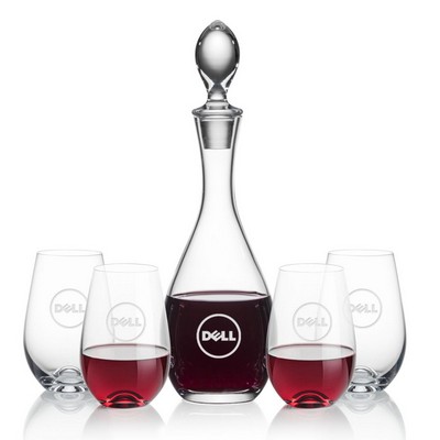 Malvern Decanter & 4 Boston Stemless Wine