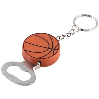 Basketball Shape Tape Measure Bottle Opener Keychain