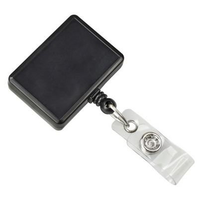 Rectangle Badge Reel w/ Clear Vinyl Strap