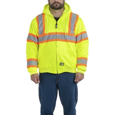 Berne Apparel Men's Hi-Vis Class 3 Hooded Active Jacket