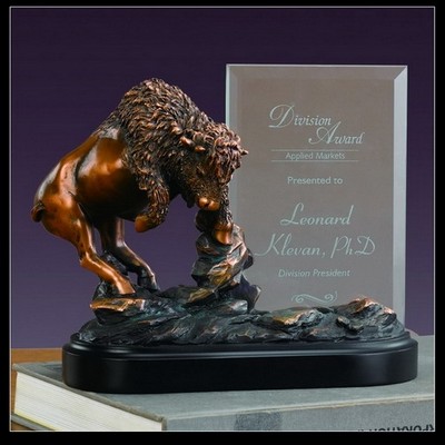 Glass Imprint Buffalo Frame Trophy (8"x6.5")