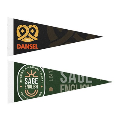 9" x 24" Full Color Felt Pennant - with Strip