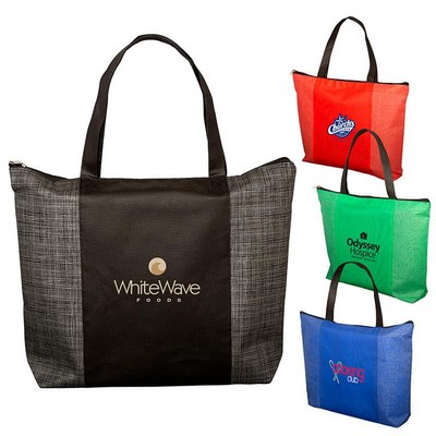 Tonal Non-Woven Zipper Trade Show Tote Bag