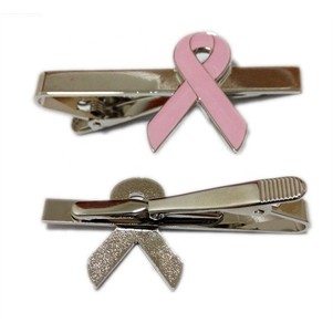 Pink Ribbon Awareness Tie Clips