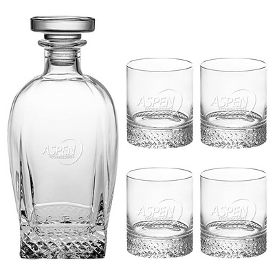 Westgate Diamante Decanter Set with Four Glasses