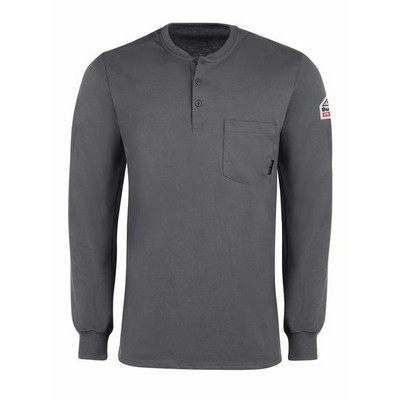 Bulwark™ Men's Long Sleeve Tagless Henley Shirt - Charcoal Gray